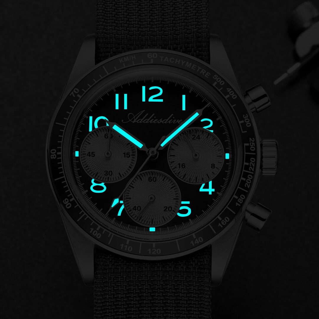 ADDIESDIVE 37mm VK63 Triple-Register Chronograph Watch AD2517 - Image 9